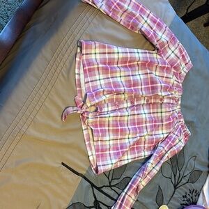 Plaid Pink Kids Blouse